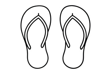 summer pair of flip flops isolated on white Background