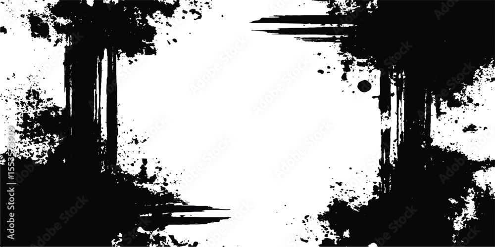 Poster grunge black frame on white background. vector black square grunge frame on a transparent background