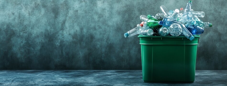 Recycling Receptacle Filled with Various Discarded Items like Plastic Bottles Glass Jars and Metal Cans for Sustainable Environmental Management and Resource Conservation Initiative