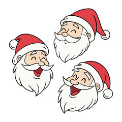 Santa claus and christmas silhouettes