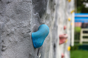 indoor wall climbing holders on close up