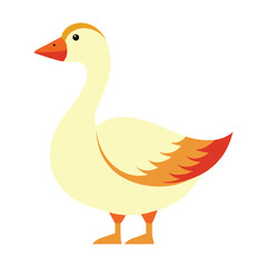 Standing goose in clean side profile Vector illustration