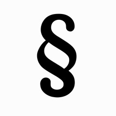 Fototapeta premium Paragraph symbol icon representing legal text and law articles – filled version