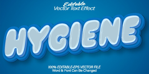 Hygiene Vector Text Effect Editable Alphabet Clean Blue Cartoon