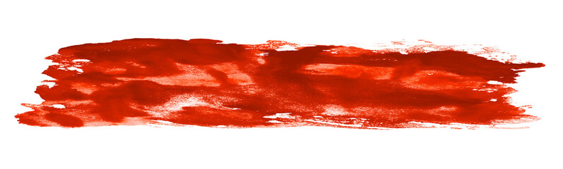 Farbstreifen rot gemalt mit einem Pinsel