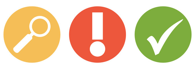 Warnung oder Hinweise suchen und finden - Button Banner