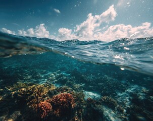 Fototapeta premium Underwater coral reef scene, vibrant colors
