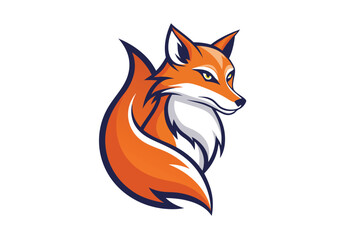 Obraz premium Fox silhouette stands alert, showcasing sleek fur and poised stance on stylized earth