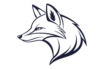 Stylish, bold wolf head logo showcases strong features in a striking black silhouette