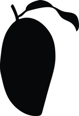 Single Mango Fruit Silhouette Graphic Design Element