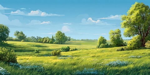 Sunny Meadow Landscape