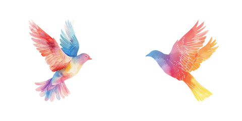 abstract color silhouette of flying bird watercolor vector illustration