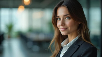 Businesswoman in the office. Close up. 