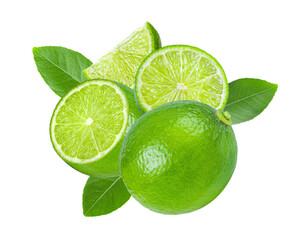 Fresh lime Isolated on transparent png (Image from camera)