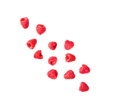 raspberries isolated on transparent png (Image from camera)