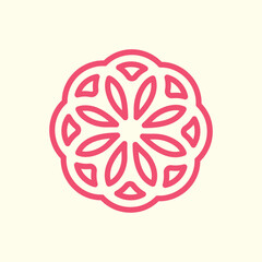 elegant pink mandala design for graphic projects. editable stroke