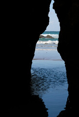 Rock formation at Playa de las Catedrales, Galicia, Spain