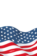 Obraz premium Flat Vector American Flag Background with Wavy Red Border – Minimalist USA Design