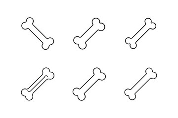 dog bone icon line art vector illustration