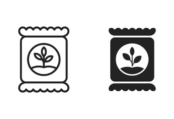 Seed packet icon with seedling growing from soil in a circle