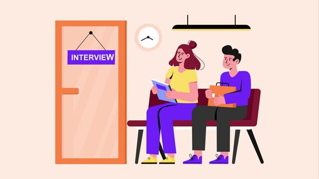 Waiting For A Job Interview  Mp4 Video Animated	