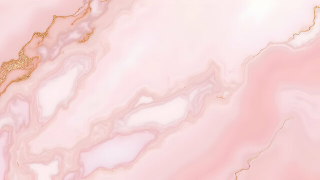 Dreamy pink marble texture with swirls of soft white and rose gold veins - Powered by Adobe