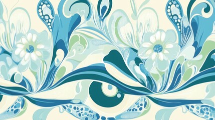Abstract floral design on a light background.