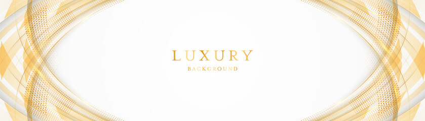 White background with elegant golden lines, use for template or cover. Elegant premium white background. vector illustration	