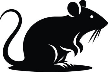 Rat silhouette vector illustration on isolated white background