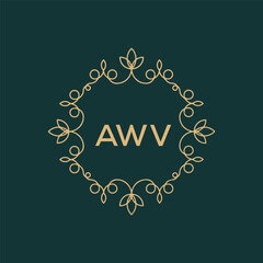 AWV letter logo design.
