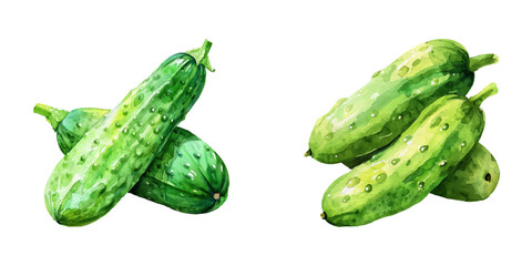 chayote watercolor vector illustration