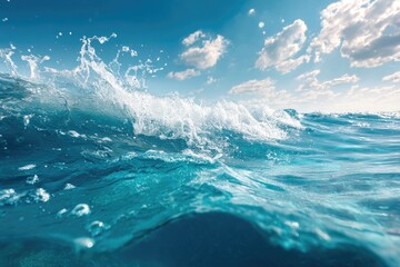 Ocean wave splash underwater