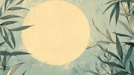 Gentle foliage surrounds a pale sun.