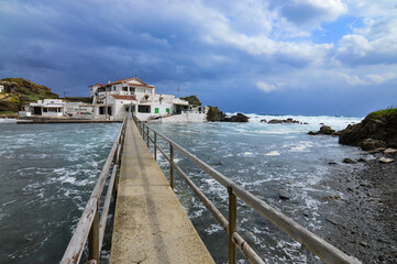 Punta de Sa Creueta Sa Mesquida Mahón Menorca, días de invierno en la costa norte de Menorca con...