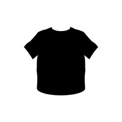Black T-Shirt Silhouette Vector Icon Isolated on White Background