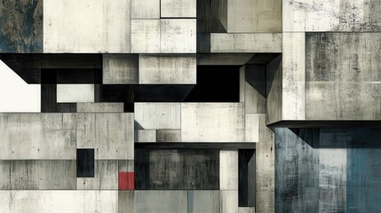 Geometric concrete facade detail.