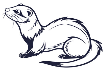 Black and white art shows a stoatlike animal standing with a curious gaze