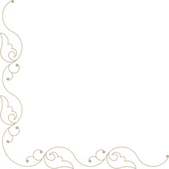 Obraz premium Monoline Indian Floral Decorative Corner 