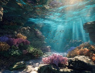 Underwater coral reef scene (2)