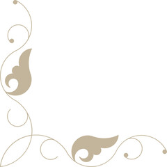 Monoline Indian Floral Decorative Corner 