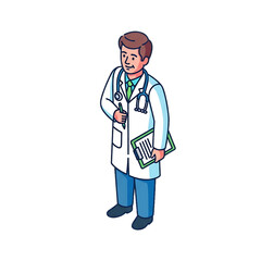 Fototapeta premium Male doctor icon representing healthcare professional.