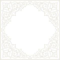 Monoline Indian Floral Decorative Frame