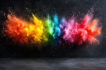 Fototapeta premium Vibrant color explosion on dark backdrop