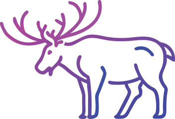 Majestic deer displays a striking combination of black and gold color palette gracefully