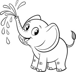 Baby Elephant A small baby elephant with big round eyes