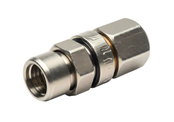 FType Coaxial Cable Connector A Detailed CloseUp isolated on transparent background