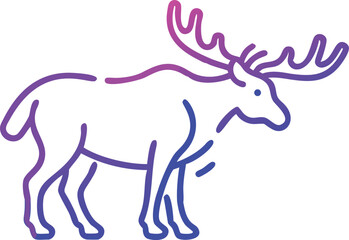 Powerful stag looks onward, displaying impressive antlers against the clean backdrop