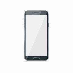 Flat Vector Illustration of Smartphone Mock-up &ndash; Minimal Design in Gray