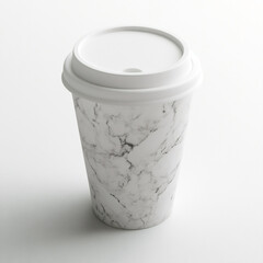 Elegant Marble-Patterned Disposable Coffee Cup Mockup