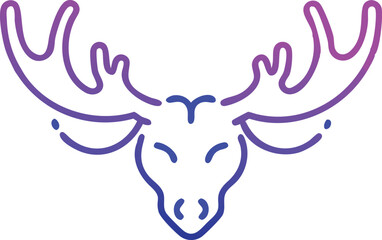 A majestic stag head with pronounced antlers is showcased against a plain white background